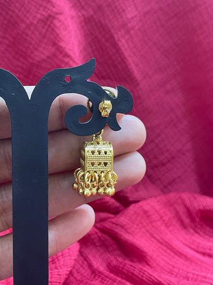 92.5 Silver Gold Plated Jhumka Earrings for Women | Traditional Elegant Design | Festive Jewellery