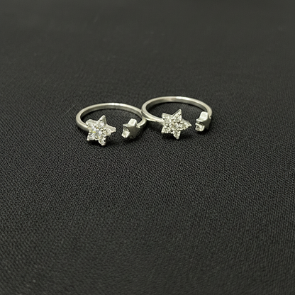 92.5 Silver Stylish Toe Rings | Elegant Modern Design | Jewellery