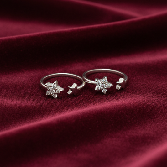 92.5 Silver Stylish Toe Rings | Elegant Modern Design | Jewellery