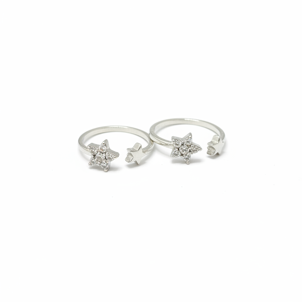 92.5 Silver Stylish Toe Rings | Elegant Modern Design | Jewellery