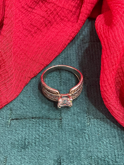 92.5 Silver Stylish Ring for Women Size 13 | Chic Elegant Design | Everyday Wear Jewellery