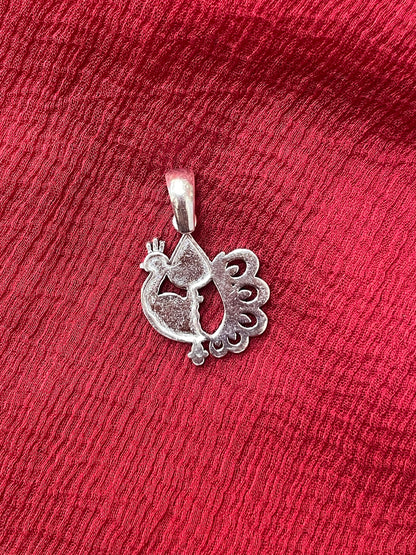 92.5 Silver Peacock Pendant for Women | Elegant Traditional Design | Artistic Jewellery