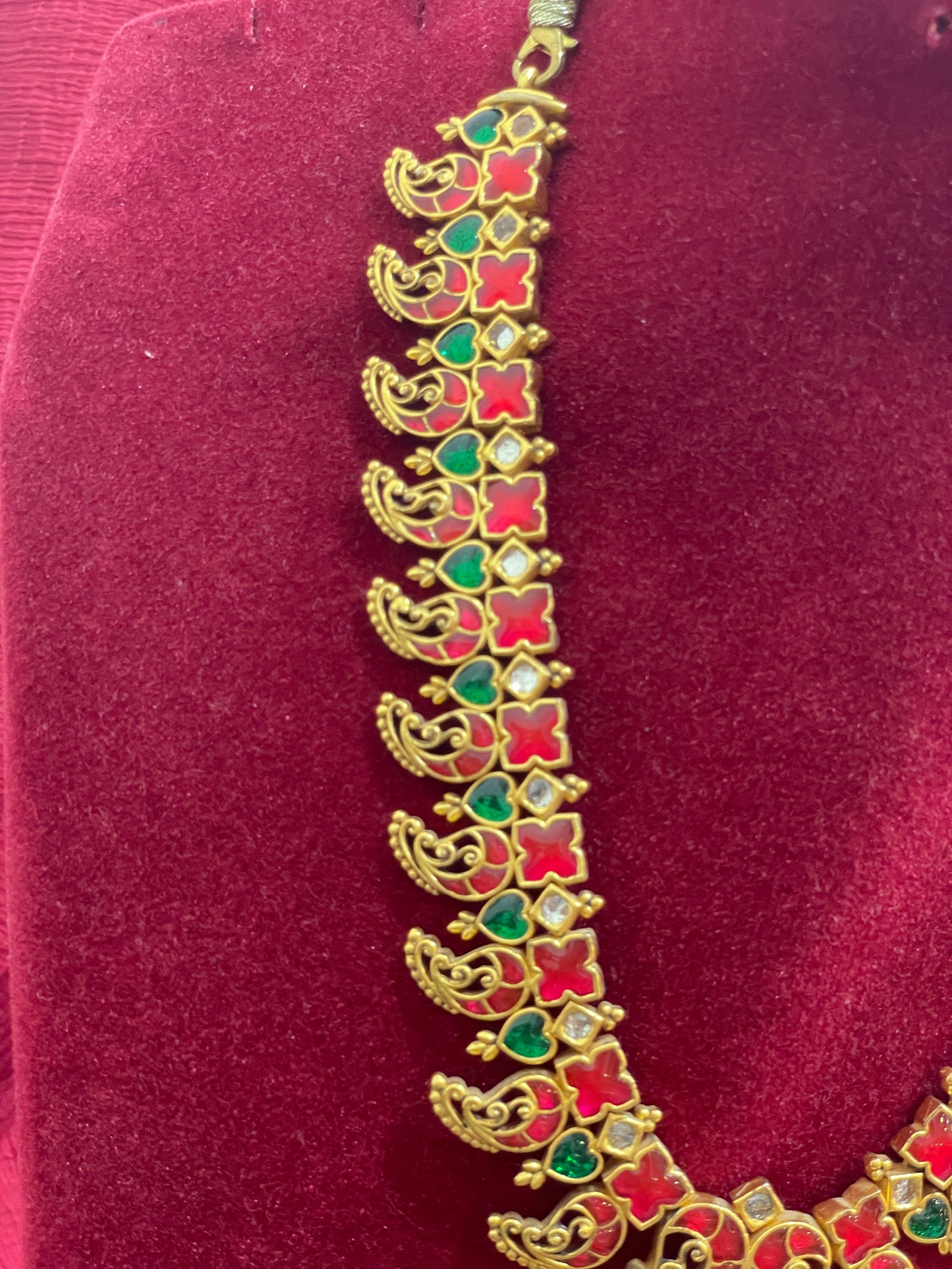Silver traditional Lakshmi devi necklace gold plated