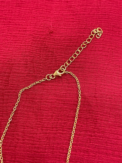 925 Silver Gold Plated Heart Black Bead Chain