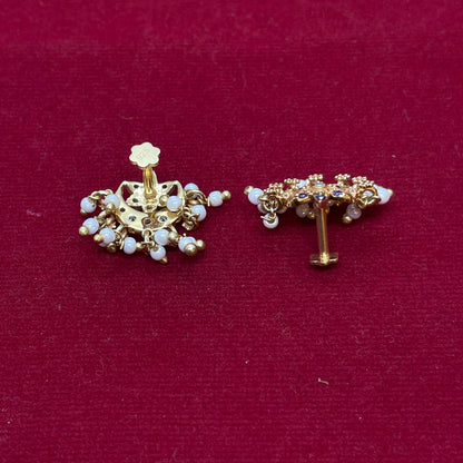 925 Silver Gold-Plated Chandbali Stud Earrings