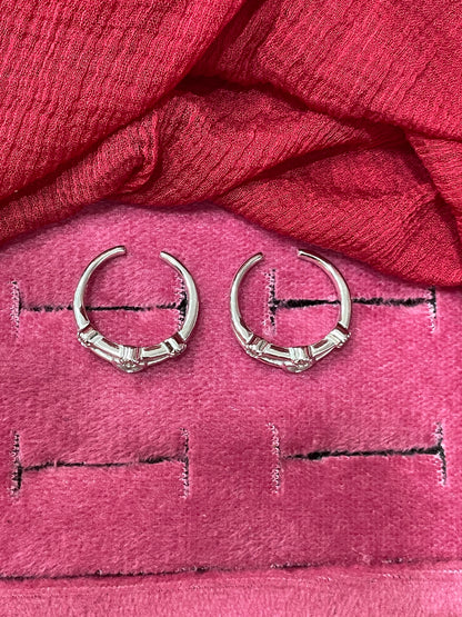 92.5 Silver Heart Toe Rings | Premium Romantic Design | Jewellery
