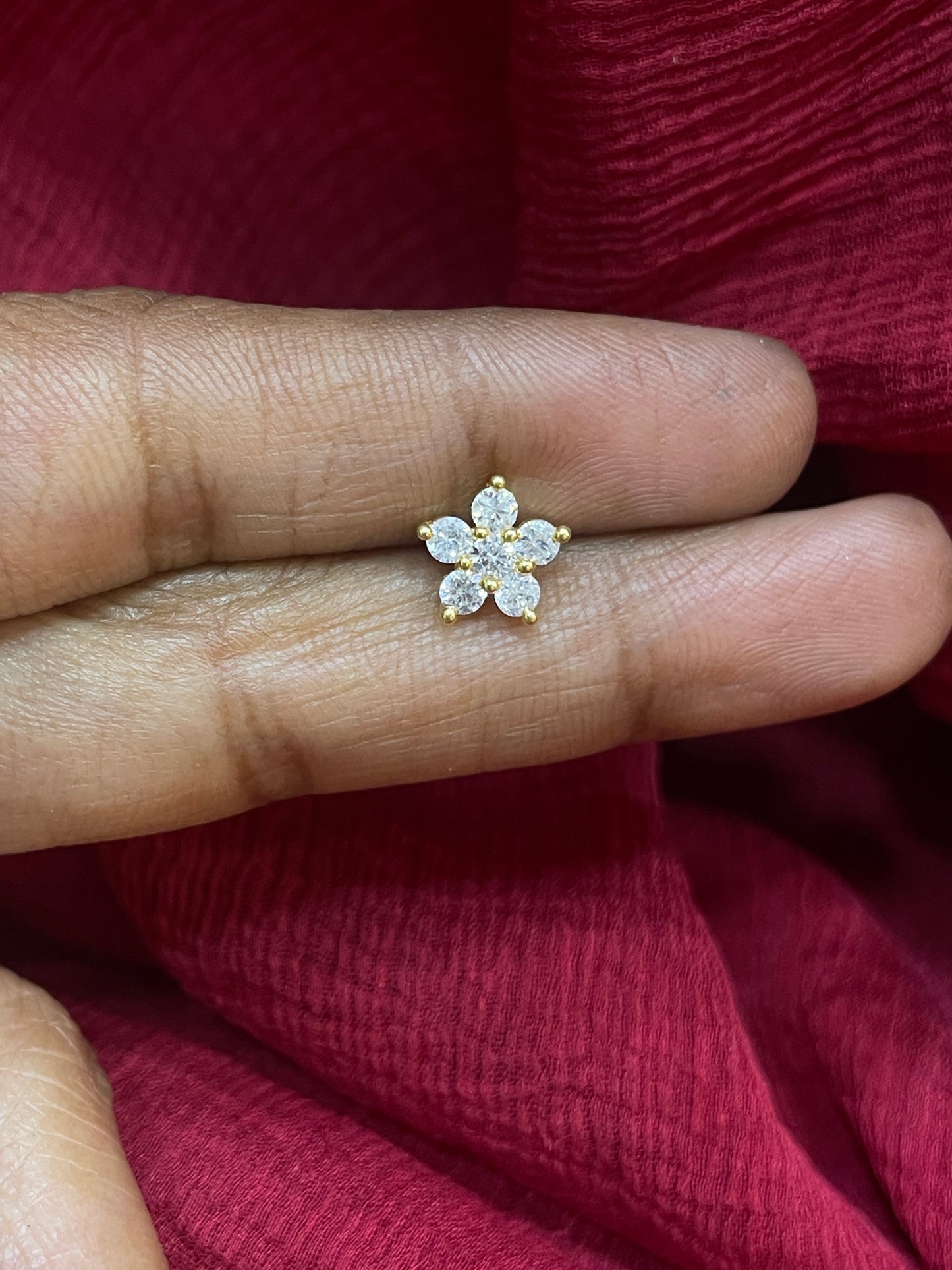 925 Silver Gold Plated 5 Petal Studs for Women | Floral Design