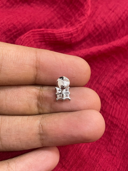 92.5 Silver Square Earrings for Women | Stylish Geometric Design | Elegant Daily Wear Jewellery
