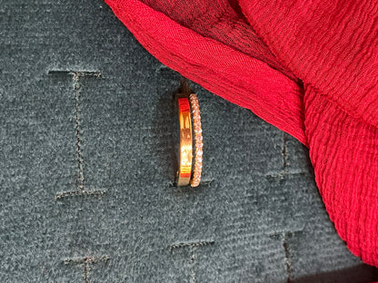 92.5 Silver Gold Plated Stylish Ring for Women Size 11 | Elegant Modern Design | Jewellery
