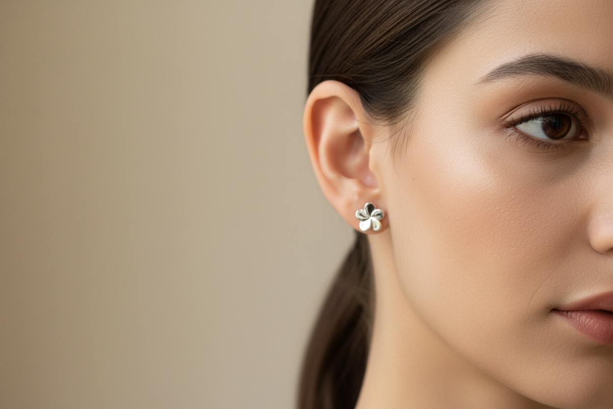 92.5 Silver Floral Earrings for Women | Stylish Elegant Design | Minimal Daily Wear Jewellery