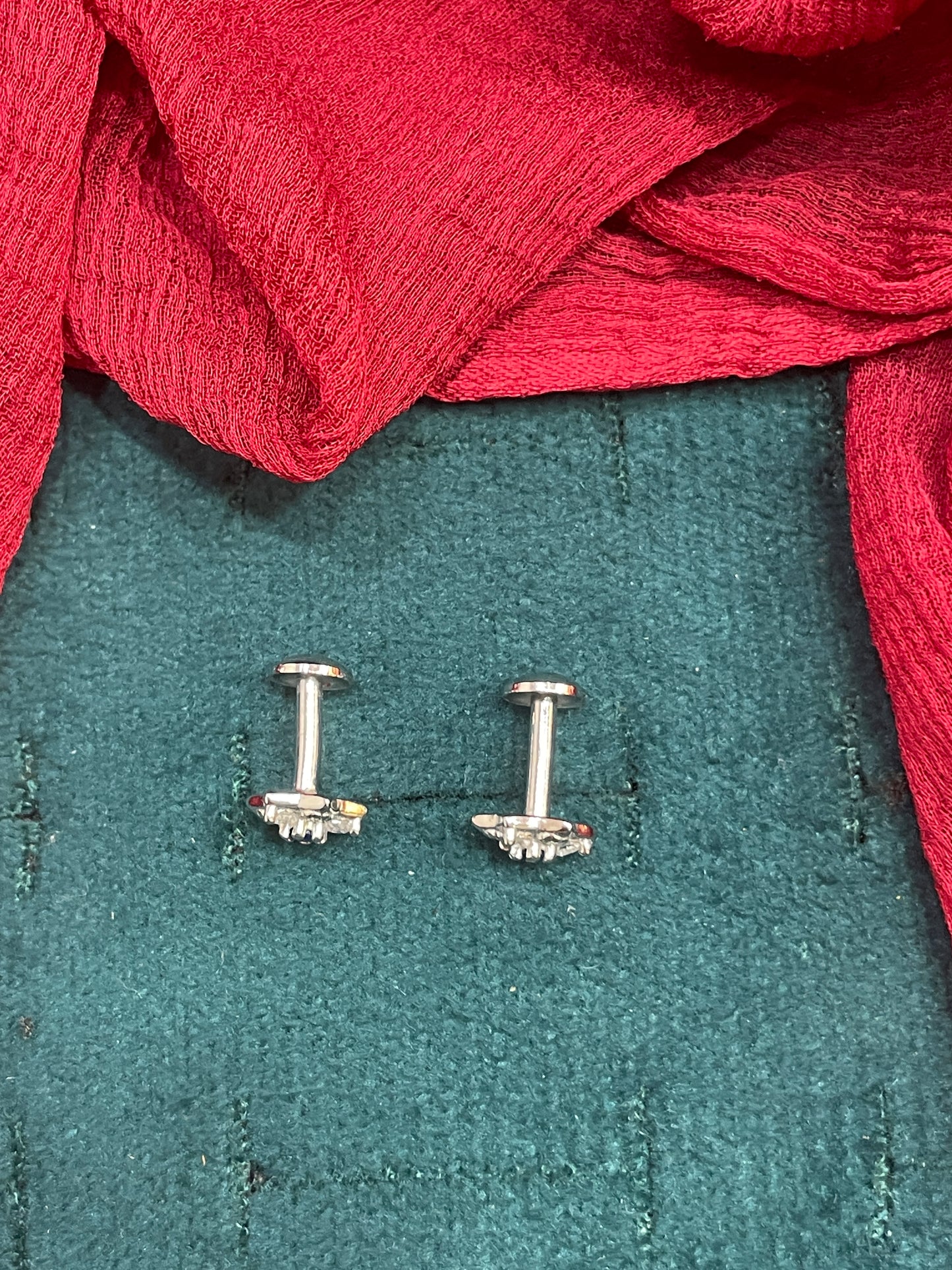 92.5 Silver Blue Star Studs Pair