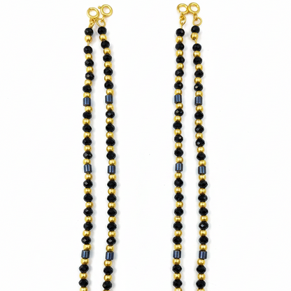 92.5 silver stylish gold plated black beads kids anklets