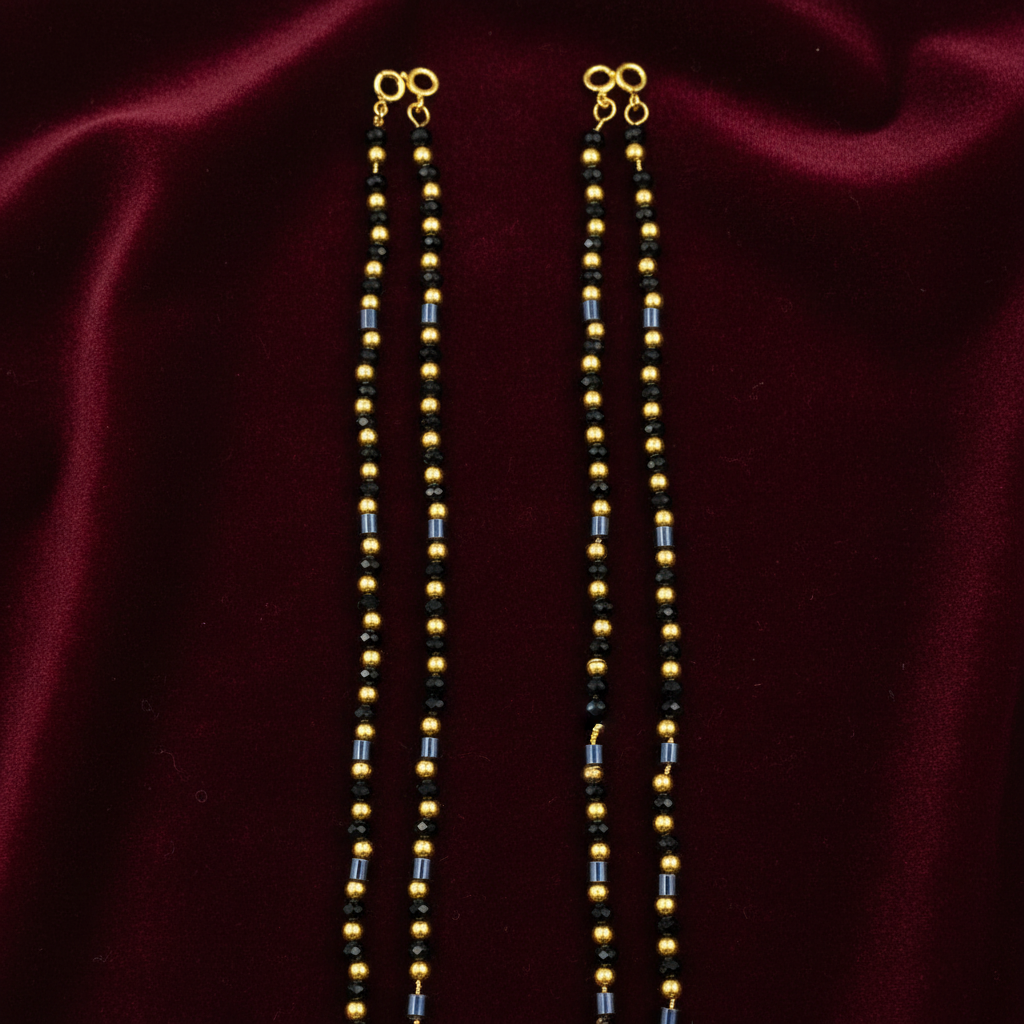 92.5 silver stylish gold plated black beads kids anklets