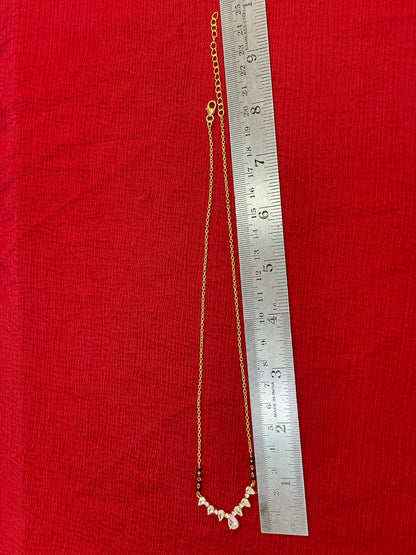 925 Silver Gold Plated Royal Black Bead Chain