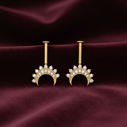92.5 Silver Half Moon Bugadi (Pair) | Stylish Ethnic Design | Jewellery