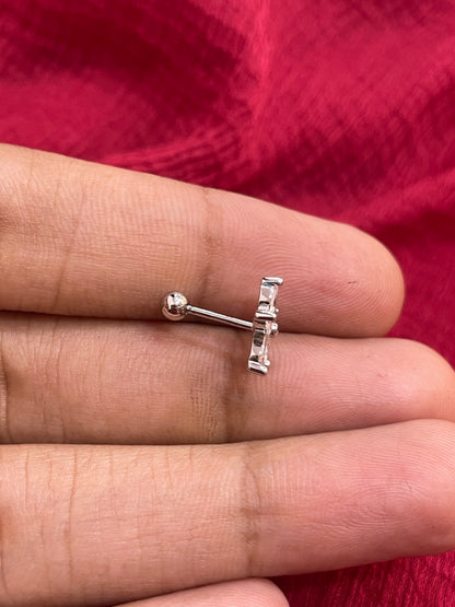92.5 Silver Star White Stone Earrings for Women | Celestial Sparkle Design | Elegant Jewellery