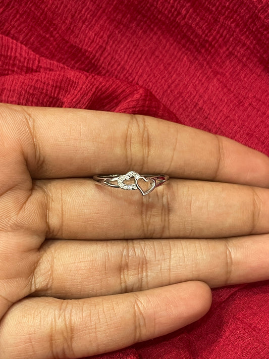 92.5 Silver Heart Ring for Women | Minimal Elegant Love Design