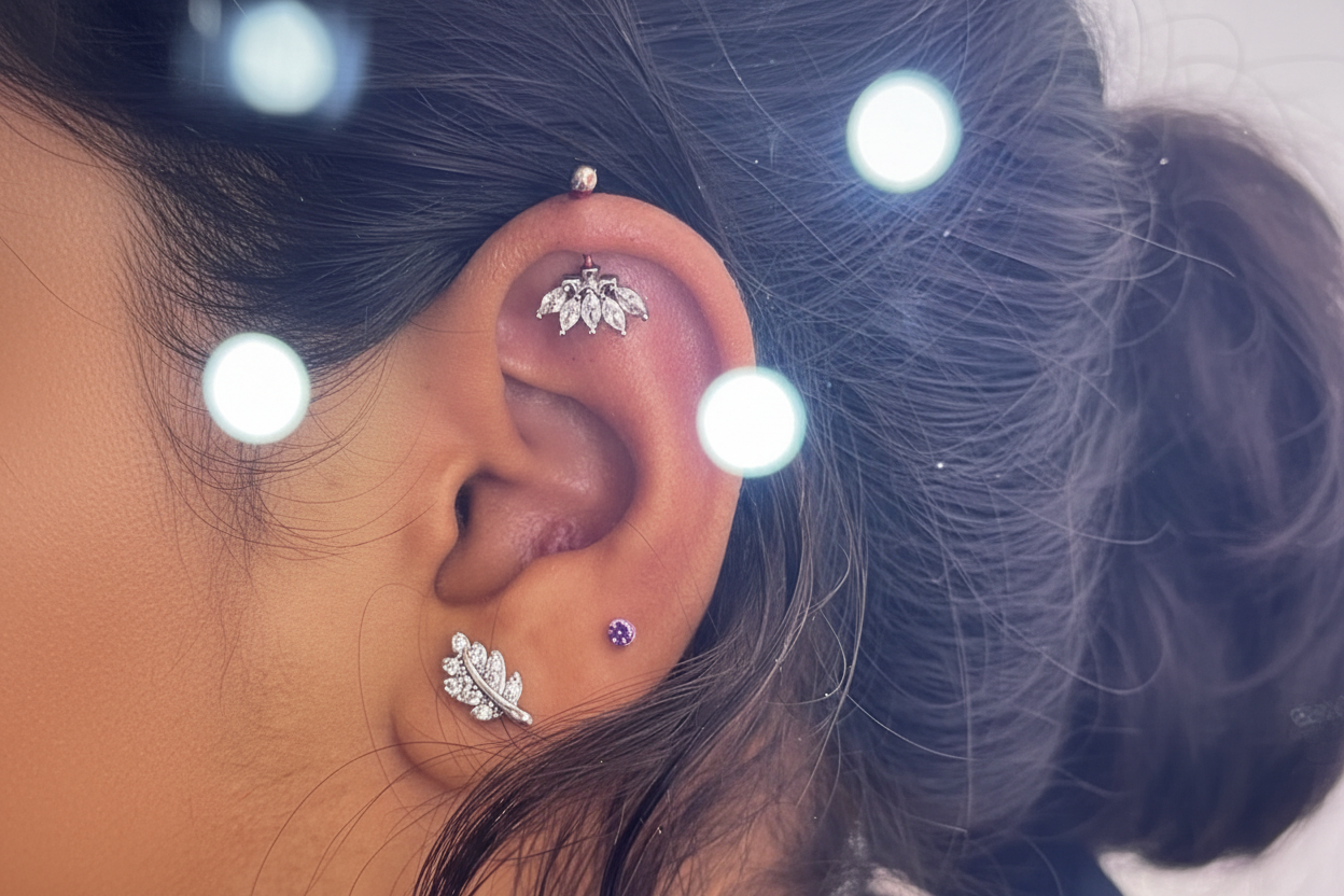 92.5 Silver Five Leaf Bugadi | Stylish Nature Design | Elegant Jewellery