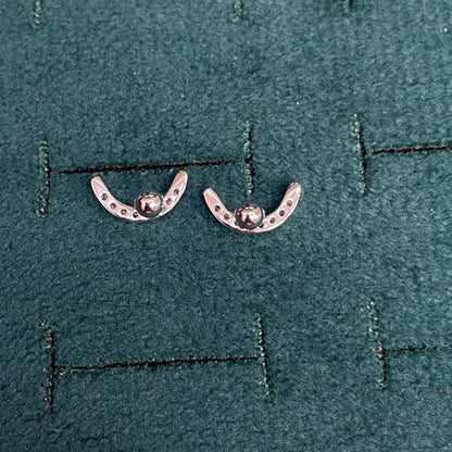 925 Silver Curve Studs- Ball back pair