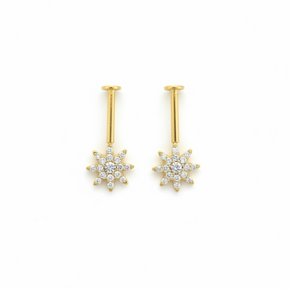 92.5 Silver Star Shaped Bugadi | (pair) Trendy Elegant Design | Jewellery