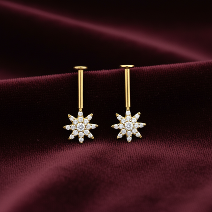 92.5 Silver Star Shaped Bugadi | (pair) Trendy Elegant Design | Jewellery