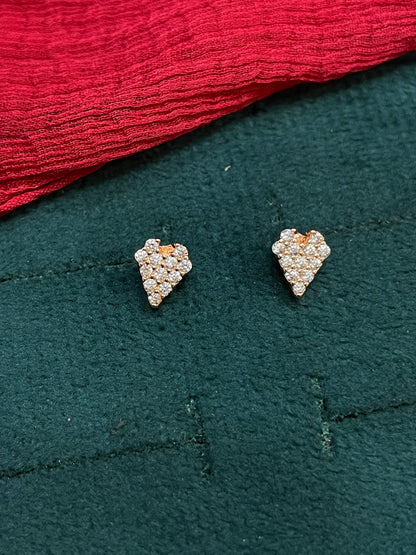 92.5 Silver Rose Gold Plated Studs | Stylish Elegant Design | Premium Jewellery
