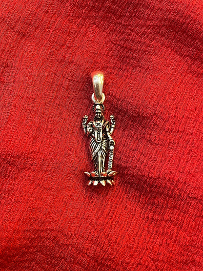 92.5 Silver Lakshmi Devi Design Pendant for Women – Traditional Temple Style