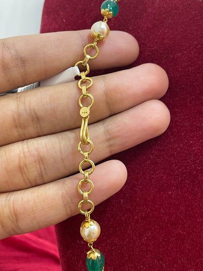 Silver gold plated nakshi mala 21 inches