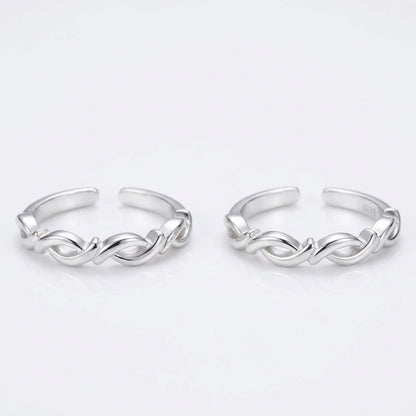 92.5 Silver Twist Loop Toe Rings