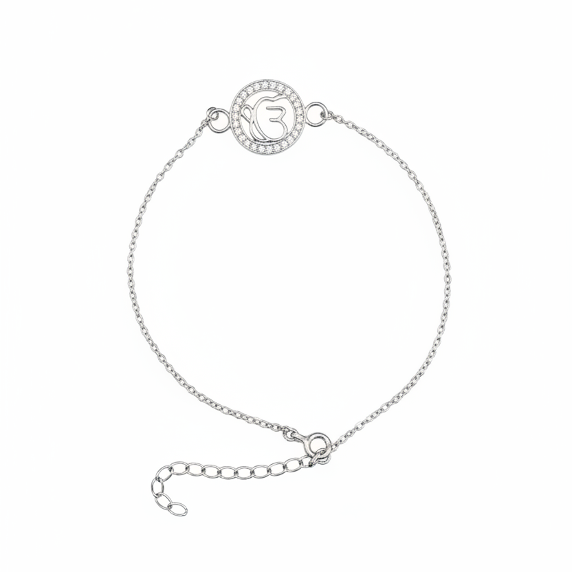 925 Sterling Silver Ik Onkar Rakhi | Stone-Studded Chain Rakhi for Raksha Bandhan