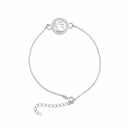 925 Sterling Silver Ik Onkar Rakhi | Stone-Studded Chain Rakhi for Raksha Bandhan