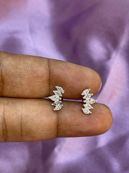 925 Silver Five petal Studs