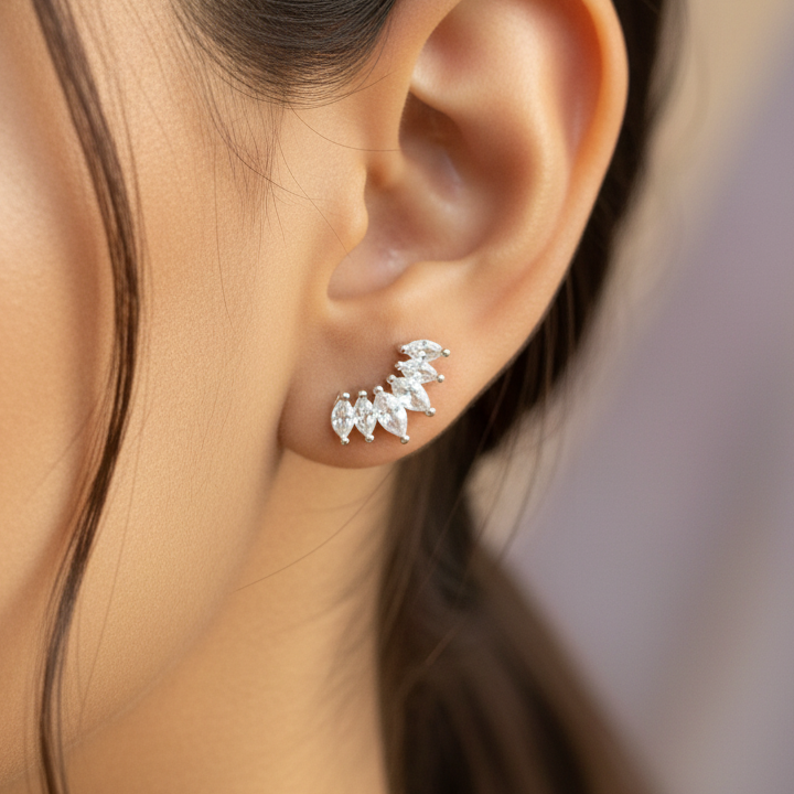925 Silver Five petal Studs