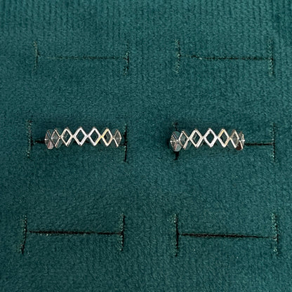 92.5 Silver Diamond Frame Toe Rings