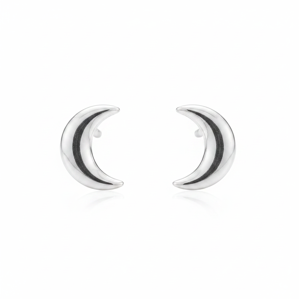 92.5 Silver Half Moon Earrings for Women | Stylish Celestial Design | Elegant Trend Jewellery