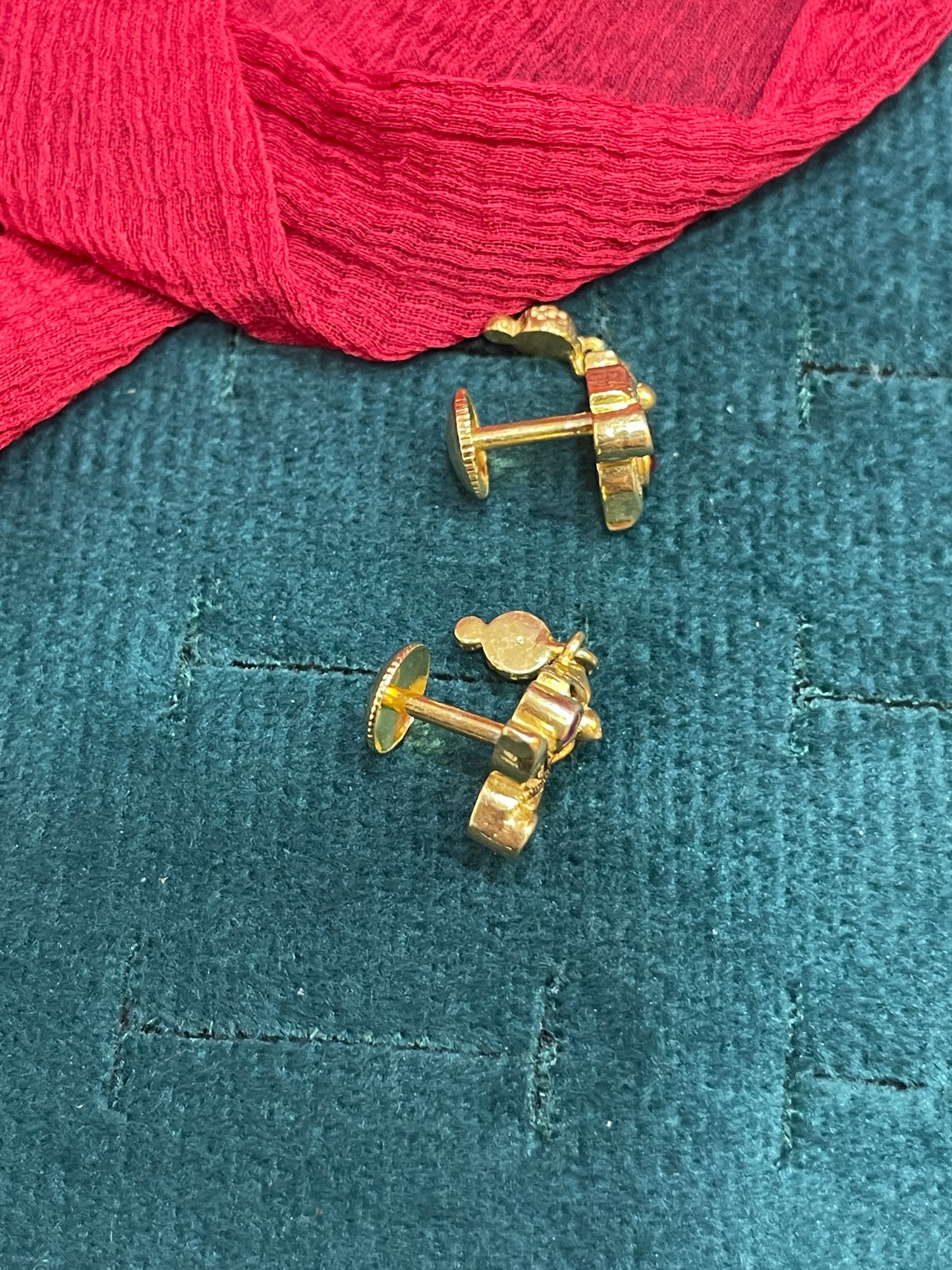 925 Silver Gold Plated Nakshi Drops