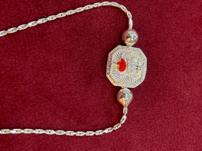 925 Silver Dancing Ganesha Rakhi
