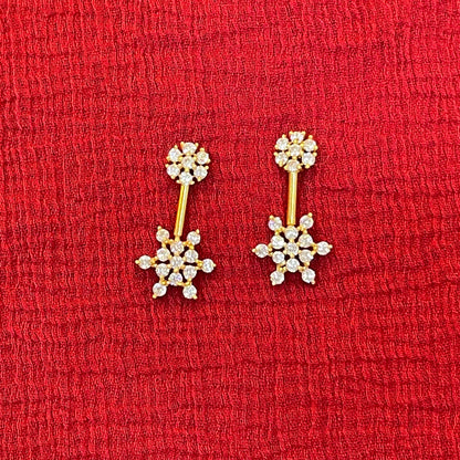 Gold Plated CZ Bugadi Pair for Women | Helix Cartilage Earrings