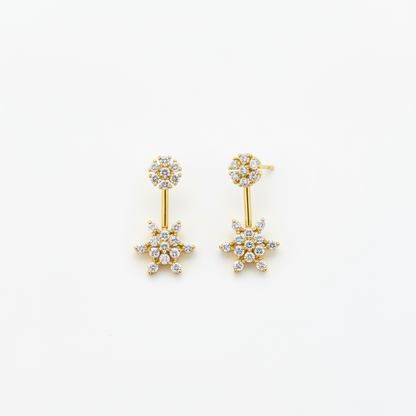 Gold Plated CZ Bugadi Pair for Women | Helix Cartilage Earrings