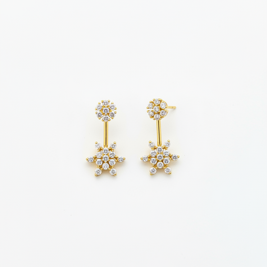 Gold Plated CZ Bugadi Pair for Women | Helix Cartilage Earrings