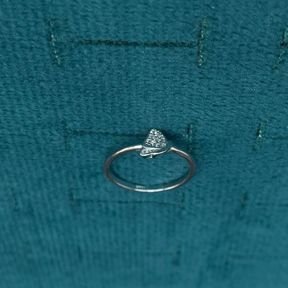 92.5 Sterling Silver Pave White CZ Butterfly Finger Ring for Women
