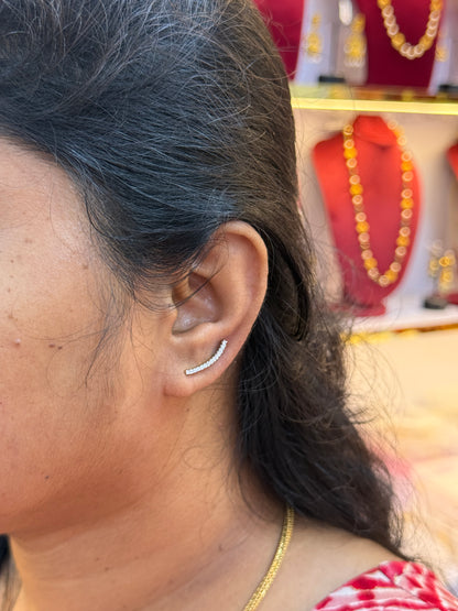 92.5 Silver Gold Plated Designer Ear Cuffs for Women | Stylish Chic Look | Modern Fashion Jewellery