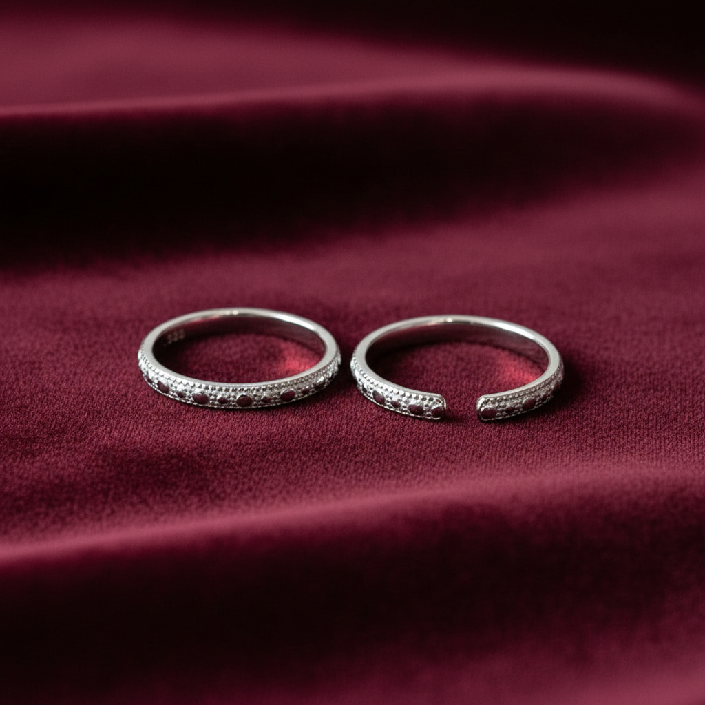 92.5 Silver Toe Rings | Stylish Elegant Finish | Fashion Jewellery