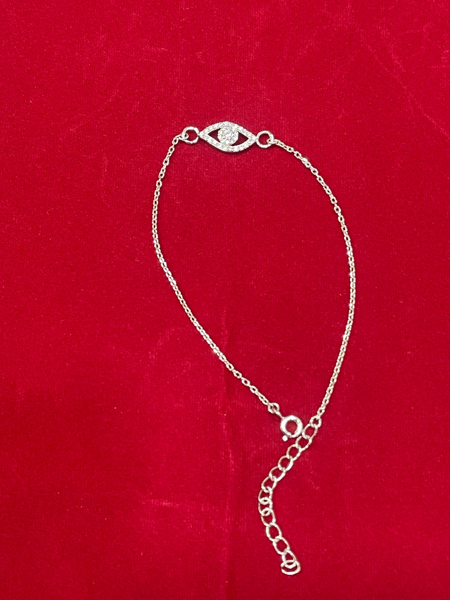 925 Sterling Silver Evil Eye Rakhi | CZ Stone Chain Rakhi for Raksha Bandhan