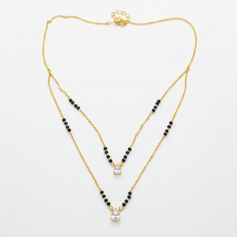 925 Silver Gold-Plated Double Layer Mangalsutra for Women