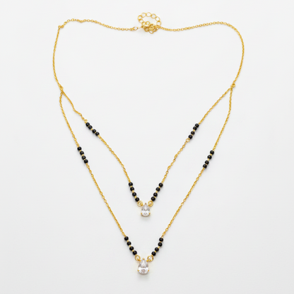 925 Silver Gold-Plated Double Layer Mangalsutra for Women