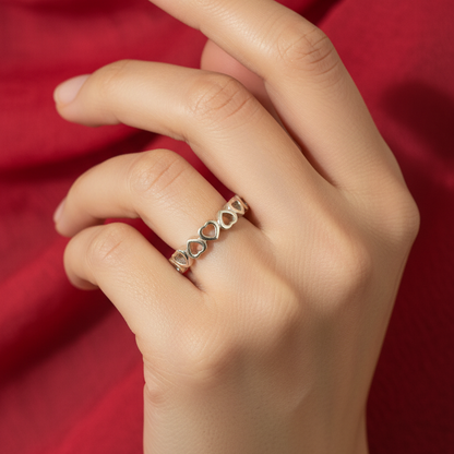 92.5 silver stylish heart ring size 11