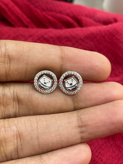 92.5 Silver Cute Earrings for Women | Stylish Trendy Design | Elegant Everyday Jewellery