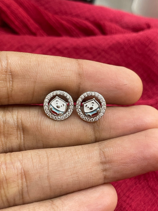 92.5 Silver Cute Earrings for Women | Stylish Trendy Design | Elegant Everyday Jewellery