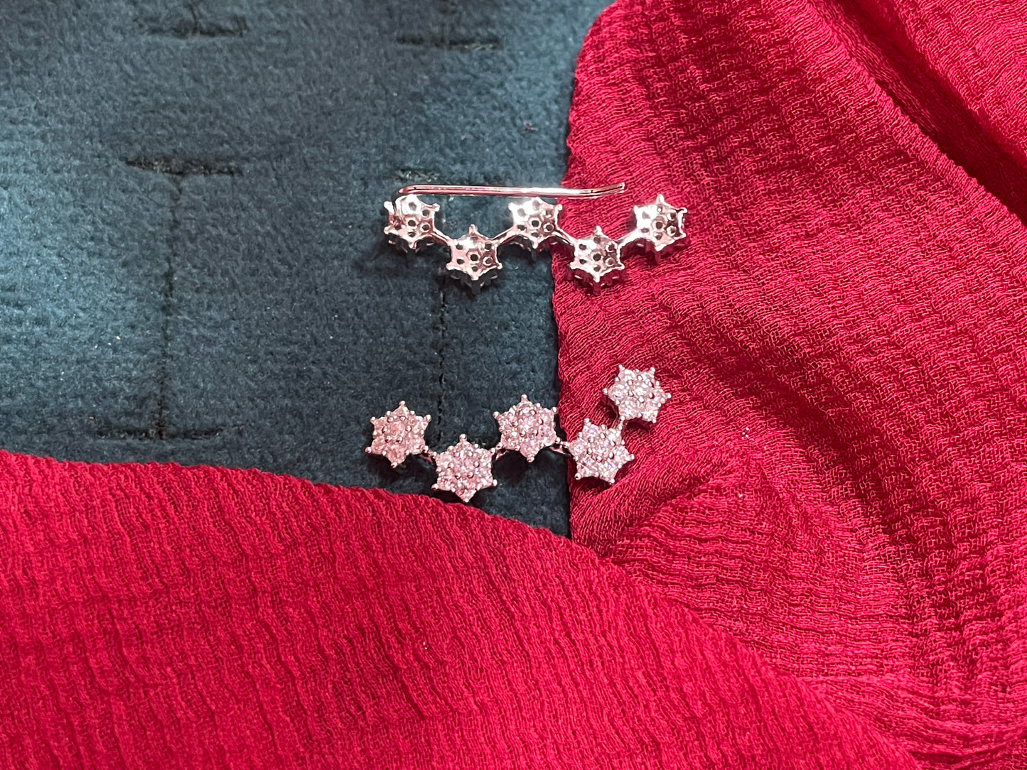 92.5 silver stylish flower earcuffs